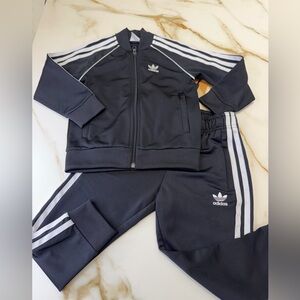 Adidas Kids Black and White Jogger Set